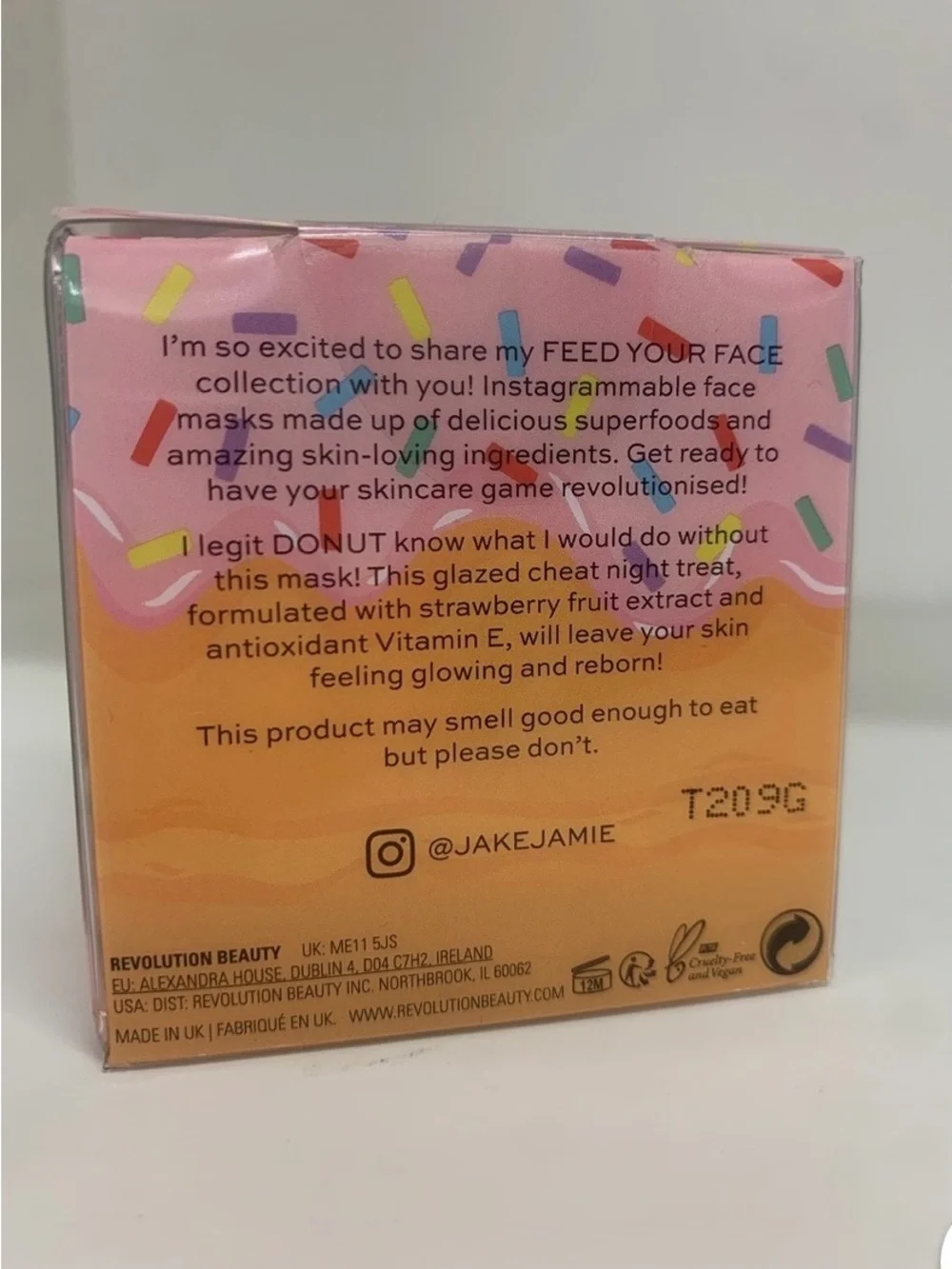 FACE MASK Revolution Strawberry Donut - Pink with Multicolor Sprinkles